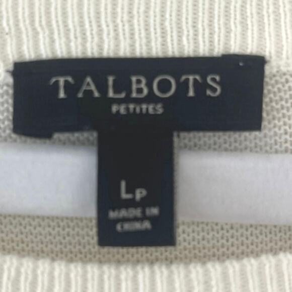 Talbots Petite Poppy Red Striped Bow Sweater Size Large Lightweight Knit‎ Tunic - Picture 4 of 10